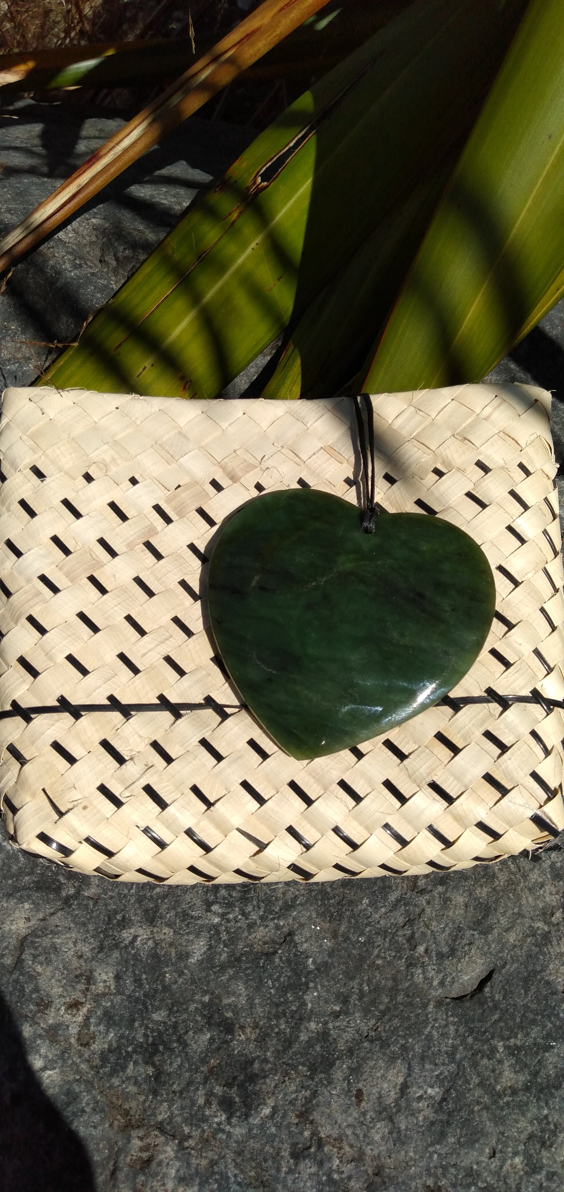 Greenstone Large Heart Pendant 60mm from Pacific Jewel - Southern Paua New Zealand