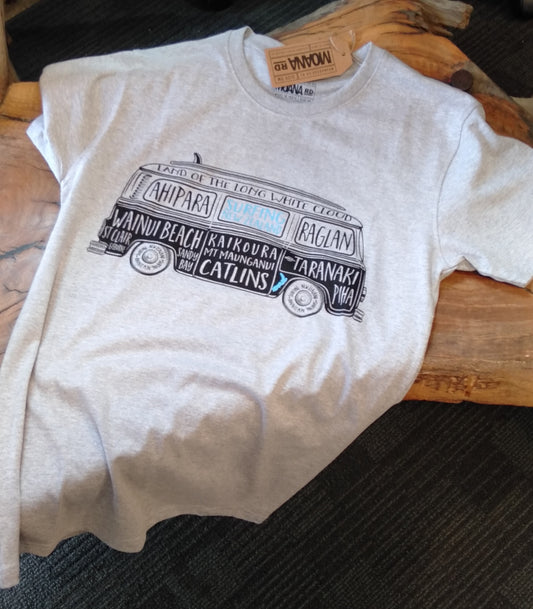 Moana Road Combi T-Shirt - Grey from Pacific Jewel - Southern Paua New Zealand