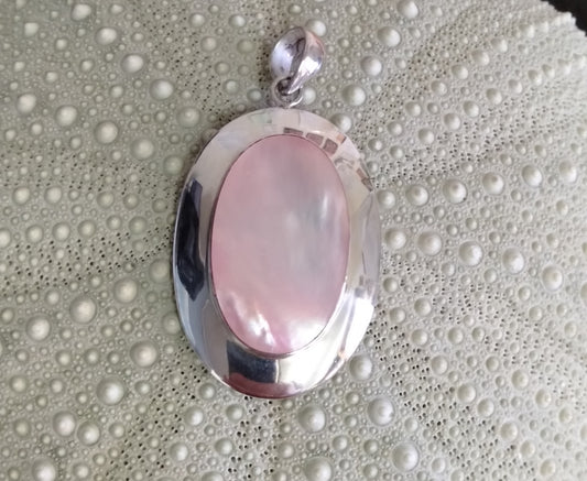 Sterling Silver And Pink Mussel Pendant from Pacific Jewel - Southern Paua New Zealand