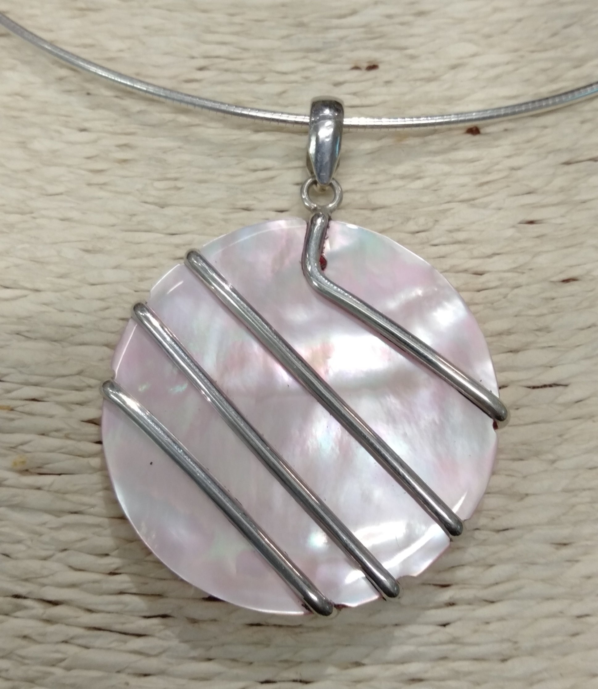 Sterling Silver Pink Pendant from Pacific Jewel - Southern Paua New Zealand