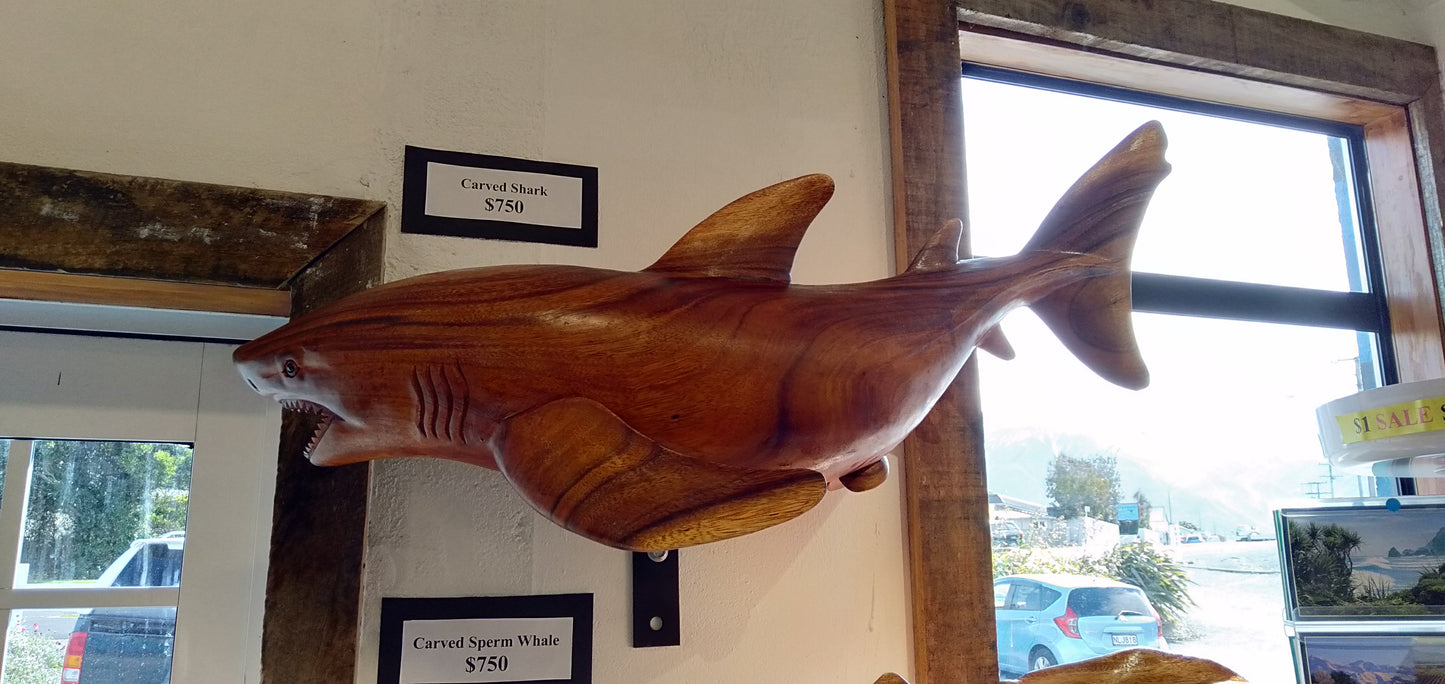Wooden Shark from Pacific Jewel - Southern Paua New Zealand