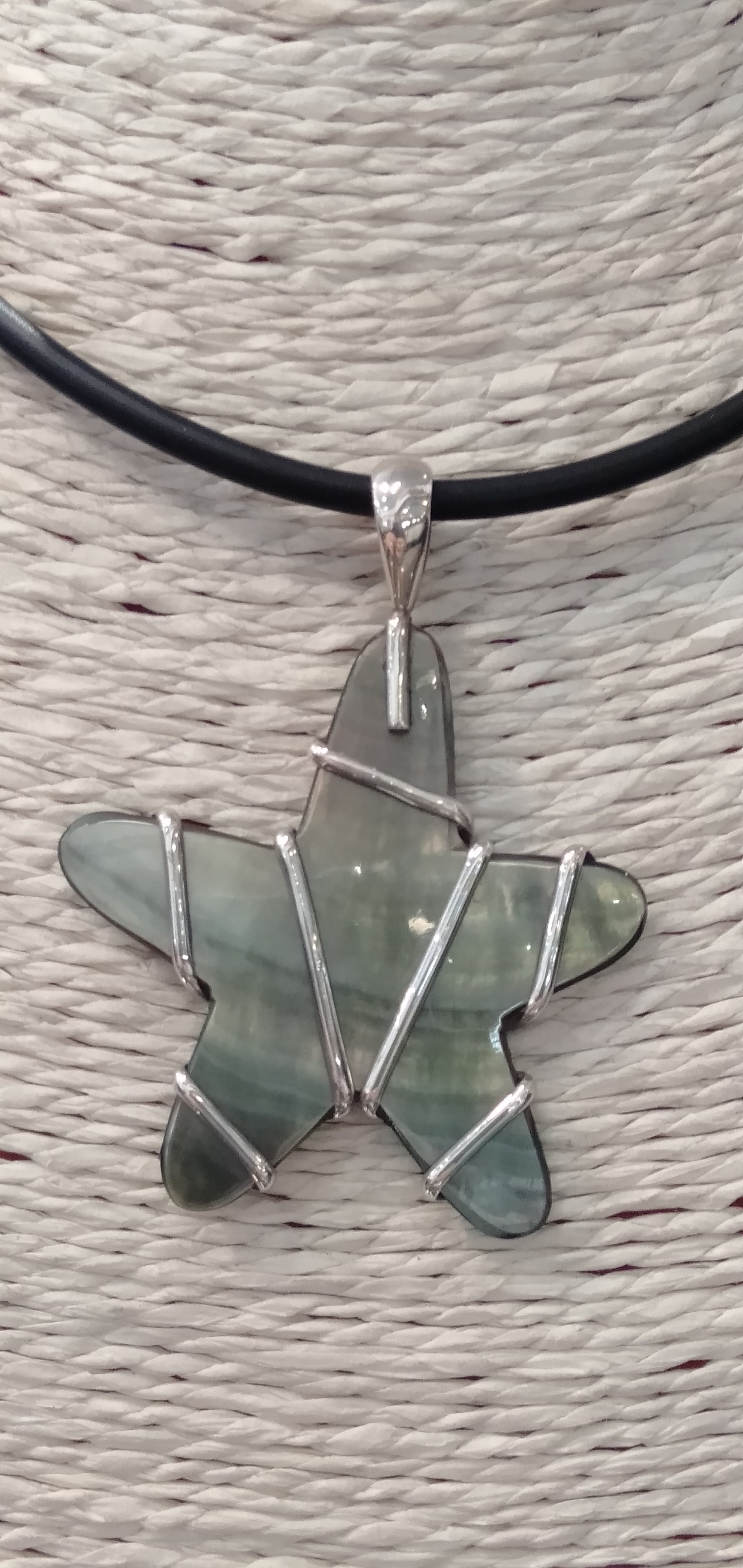 Mother Of Pearl Black 'Star' Pendant from Pacific Jewel - Southern Paua New Zealand